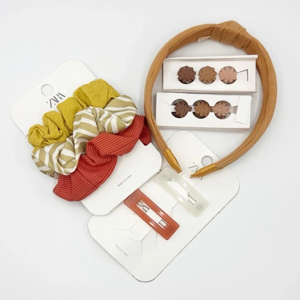 Zara Kids/Girls Yellow and Red Hair Accessories Collection/Bundle.